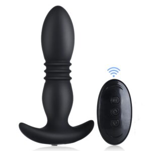 7 mode Vibration Filling Telescoping Vibrating Anal Plug with Remote Control
