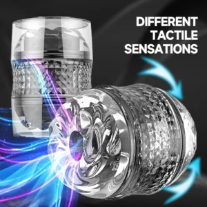 Double headed transparent Masturbation Sex Machines Realistic Vagina Real Pussy Blowjob Erotic Masturbators Cup Sex Toys for Men