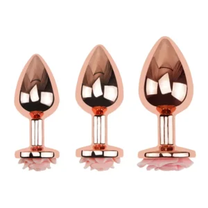 3Size Anal Plug Buttplug Rose Shape Anal Sex Toys for Men Women Beginners Advanced Users Sex Toy for Vagina Training Butt Plug