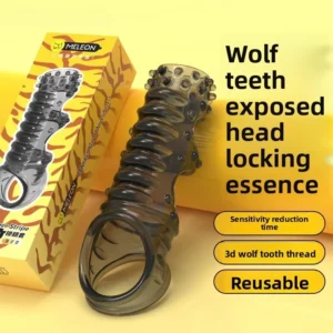 Penis Enlargement Sleeve Dick Extender Reusable Condom Glans Penis Enlarger Delay Ejaculation Cock Rings Adult Sex Toys for Men