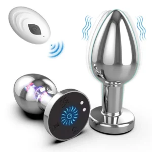 10 Powerful Vibrations 7 colorful Wireless Remote Metal Anal Plug