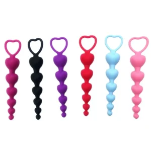 6Beads Anal Plug Sex Toys for Men Women Anus Stop Heart Butt Plug Waterproof Body Massage Finger Ring Sex Products Couples lover