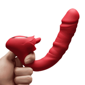 Rose Head10 Vibrating & Licking Sucking Telescoping vibrator