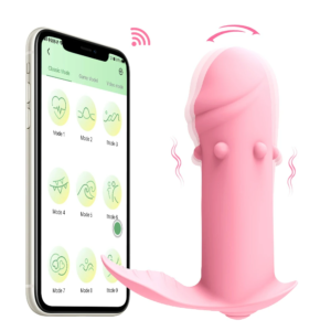 10 Frequency Wireless APP Dildo with Granular Clitoris Vibrator