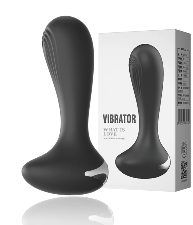 10 Vibration Round-headed with silver ferrule Anal Plug