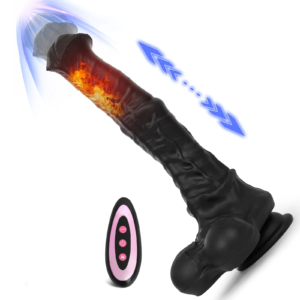 9 Frequency Telescopic Black Alien Horse Dildo Vibrator