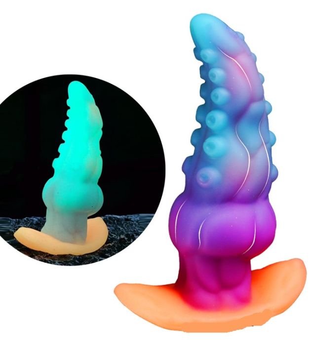 Alien Sharp-nosed Octopus Silicone Luminous Dildo Plug