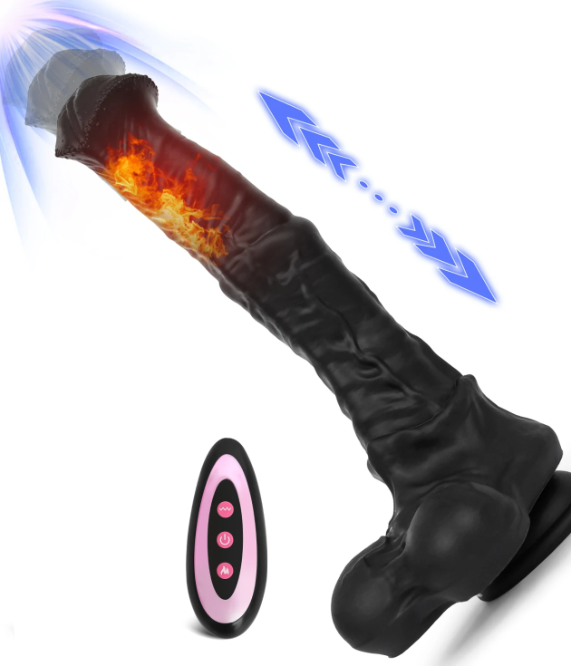 9 Frequency Telescopic Black Alien Horse Dildo Vibrator