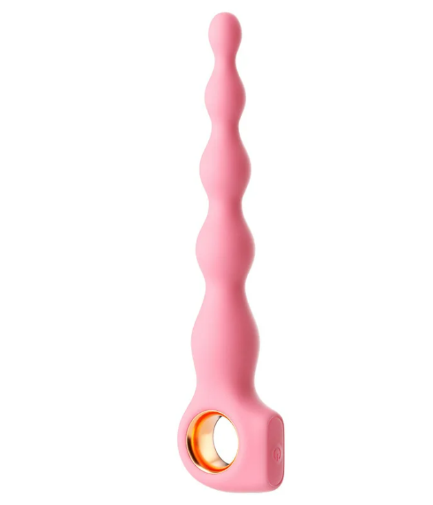 10 Vibration Ring Anal Breads Plug with Electric Shock