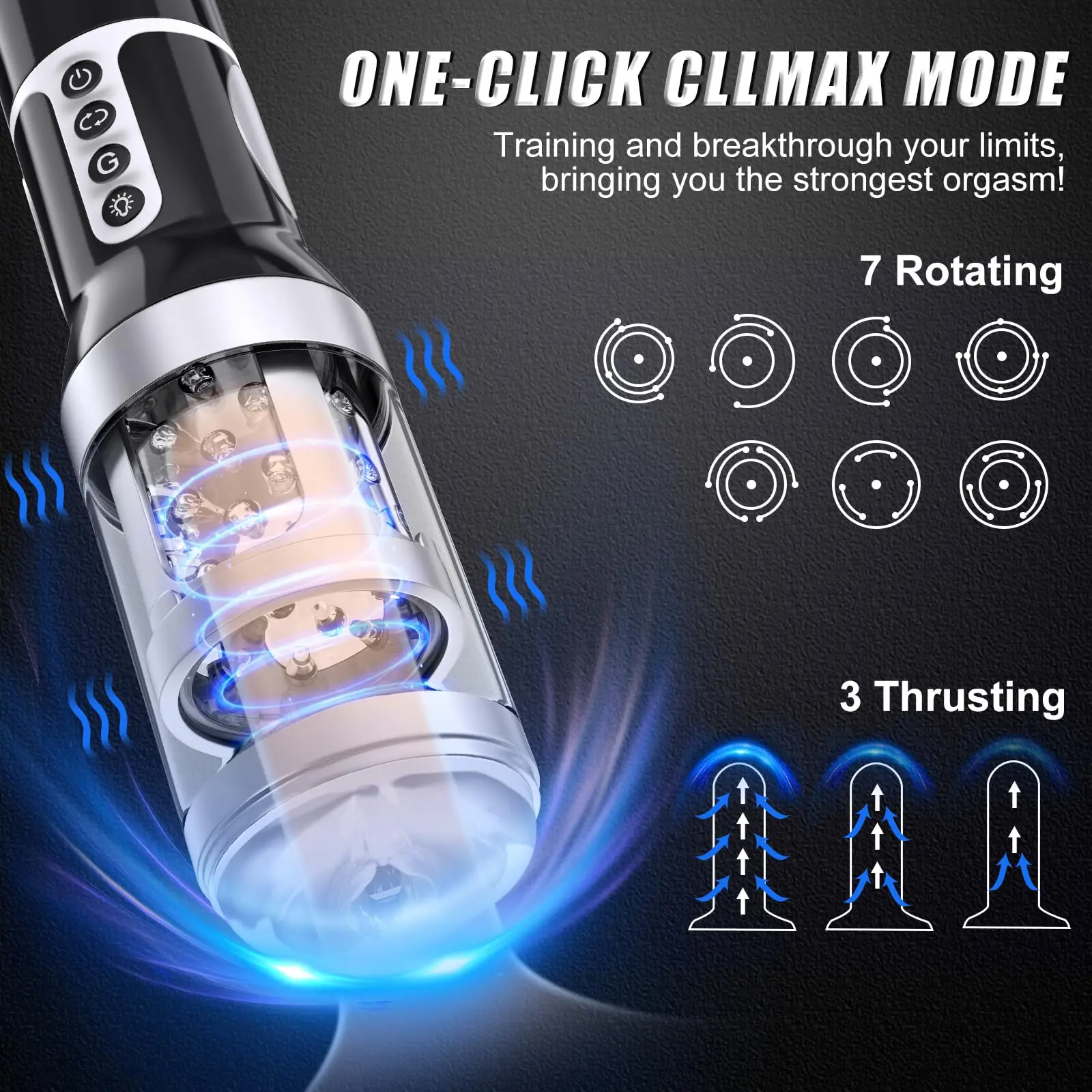 Automatic 7*7 Thrusting Rotating Modes Oral Sex Masturbator - Image 2