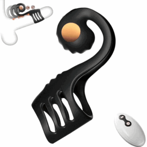 10 Mode Vibrating Remote Cock Sleeve with Clit & G-Spot Stimulator Penis Ring For Adult