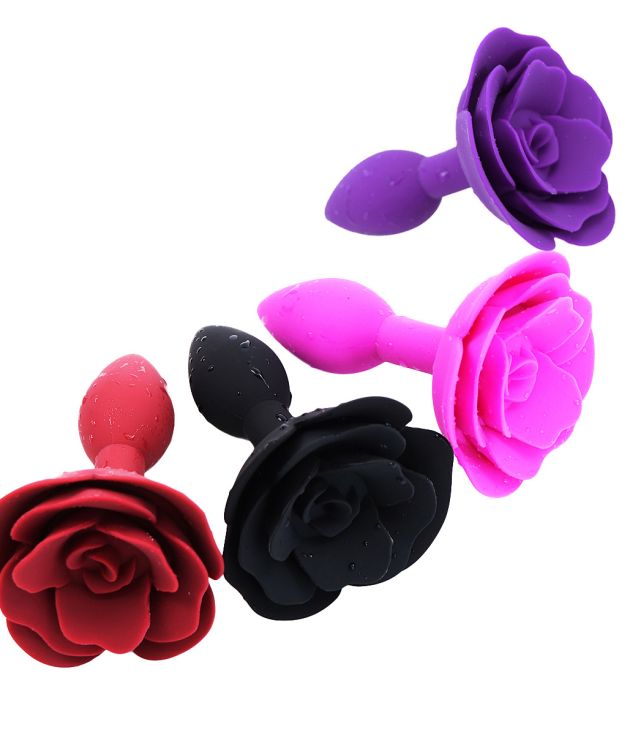Red Rose Silicone Anal Cosplay Plug