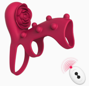 7 Frequency Rose G-spot Clitoral Stimulation With Surface Beads Penis Ring