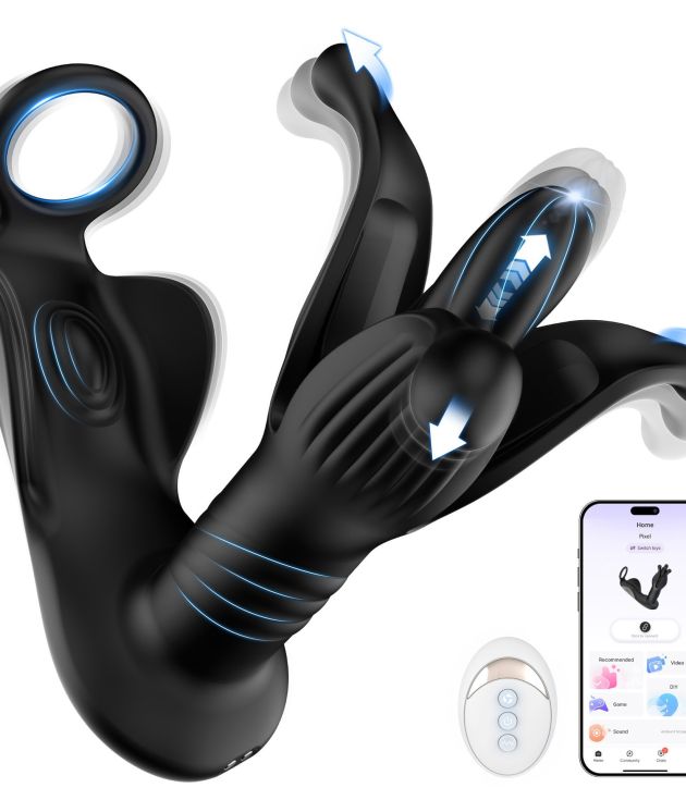 9 Tension Flower of Hell Shock Flapping Thrusting Vibrating APP Remote Control Prostate Massager