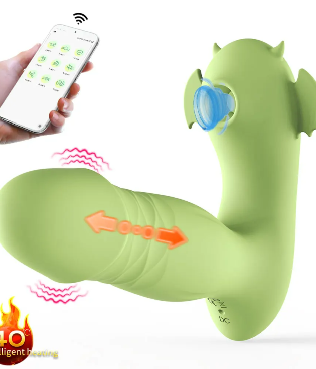 Little Devil 10 Vibration Telescopic Heating  Suction Vibrator