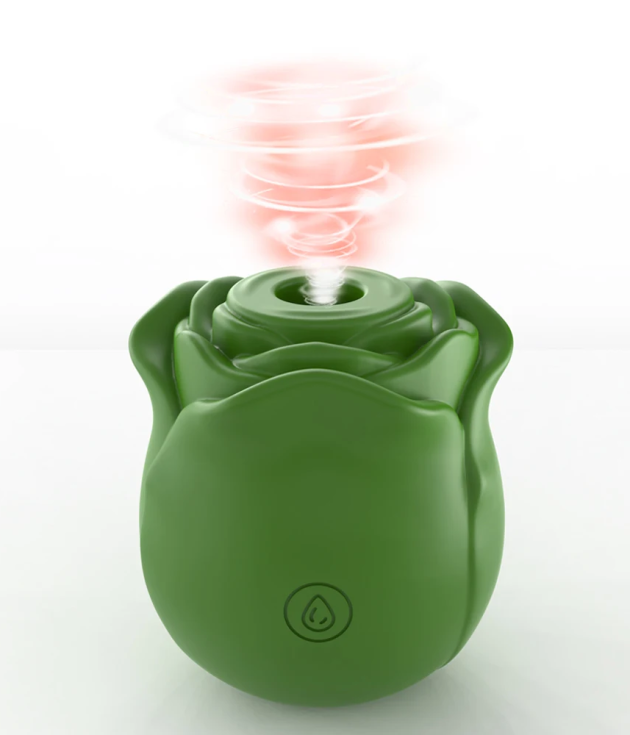 Green Rose Shape Vagina Sucking Vibrator