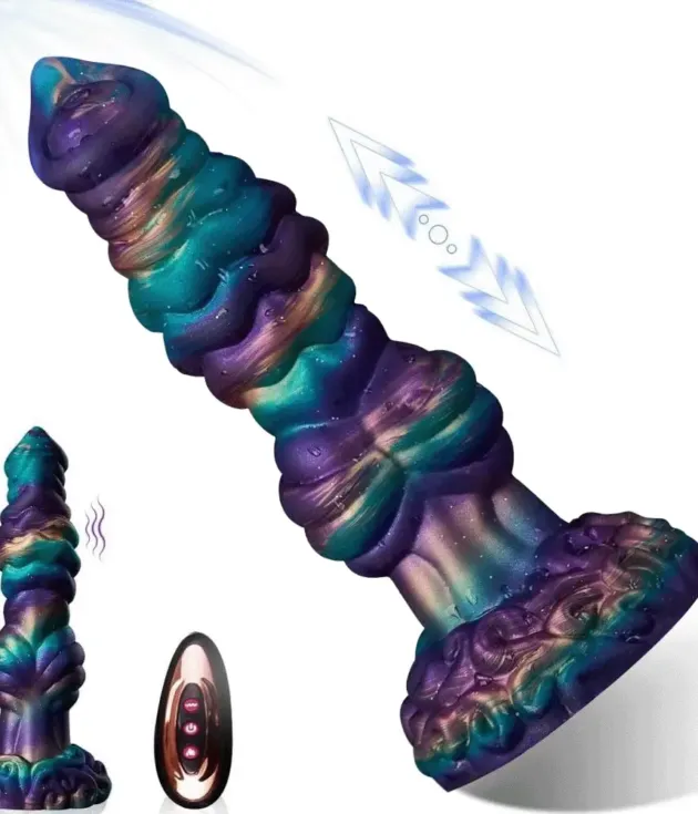 7 Frequency Colorful Beast Alien Dog Penis  Dildo Vibrator