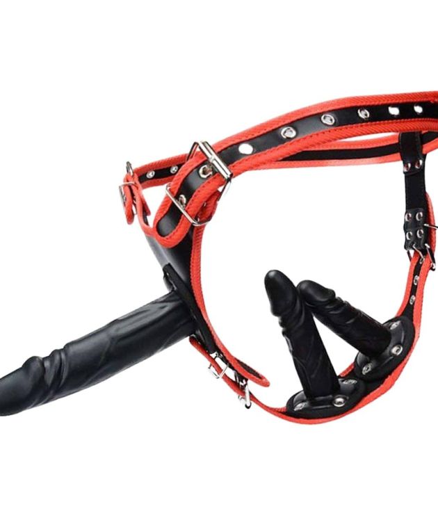 Big Long Strap on Dildo Huge Silicone Triple Strapons Dildo Anal Plug Strap