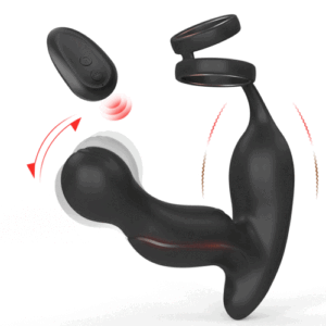 3-IN-1 Modes 11 Vibrations Remote Control With Dual Cock Rings Prostate Massager