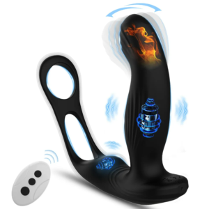10 Vibration  Wiggle Wireless Control Heating Swing With Penis Ring Prostate Massager