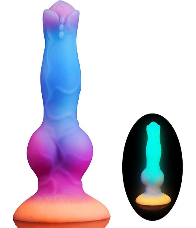 Alien Luminous Hound Silicone Dildo Plug
