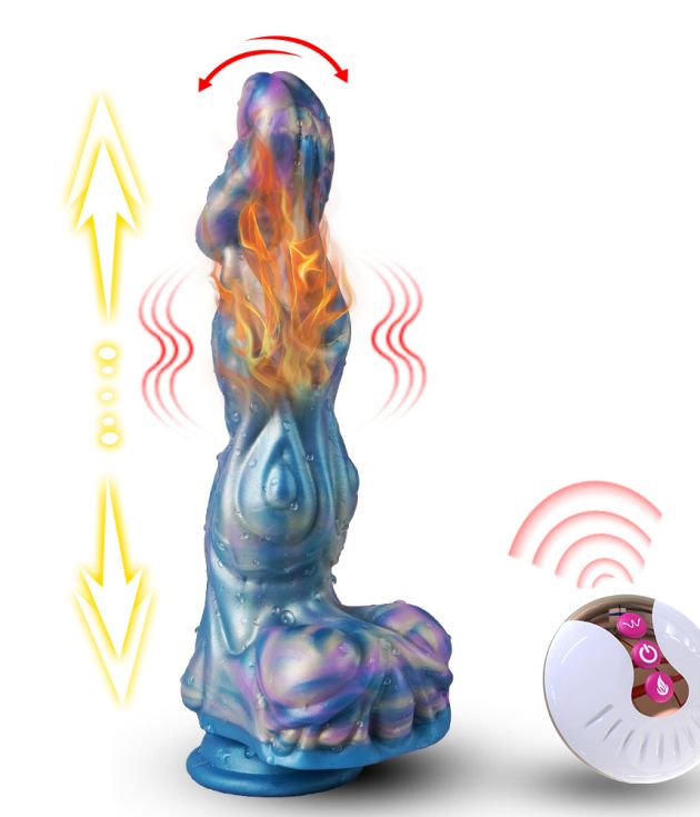 9 Inch 4 Modes Animal Alien Penis Wolf Dildo Vibrator