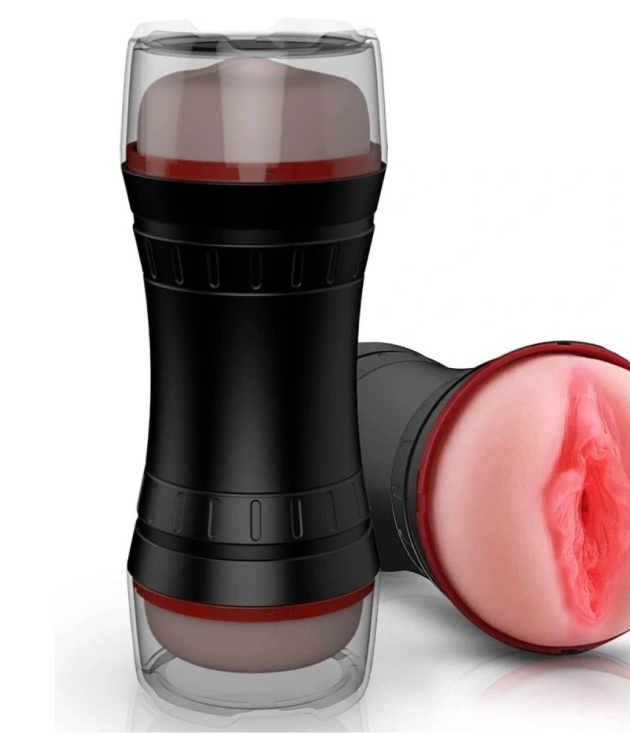 2 In 1 Realistic Textured Vagina Mouth Pocket Pussy Stroker