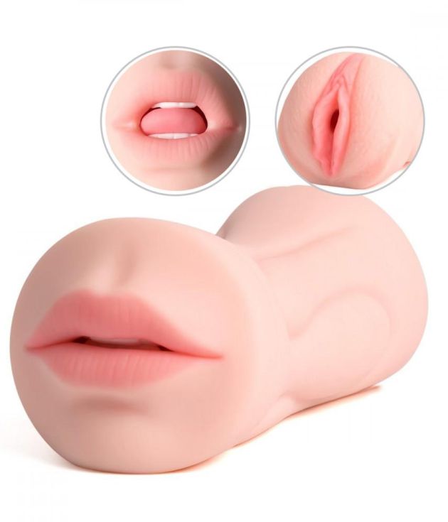 8.2 Inch 2-in-1 Realistic Mouth Clitoris Masturbation Pocket Pussy