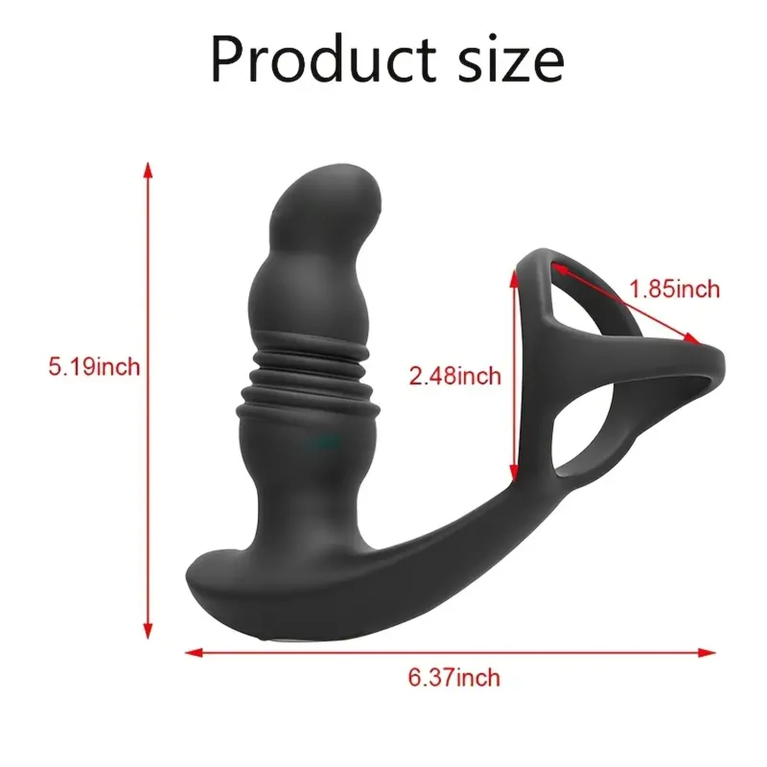 7 Vibrating 3 Thrusting Anal Massager with Cock Ring - Image 6