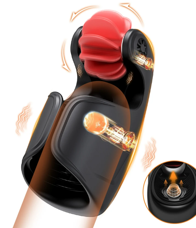 2 In1 Endurance Tongue Licking Tapping Penis Stimulation Glans PenisTraining