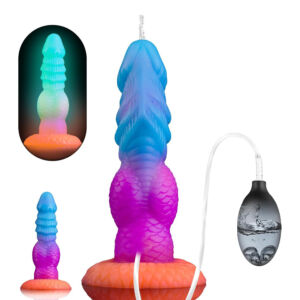 Alien Big Glans Raised Ridge Ejaculating Luminous Dildo Pump Plug