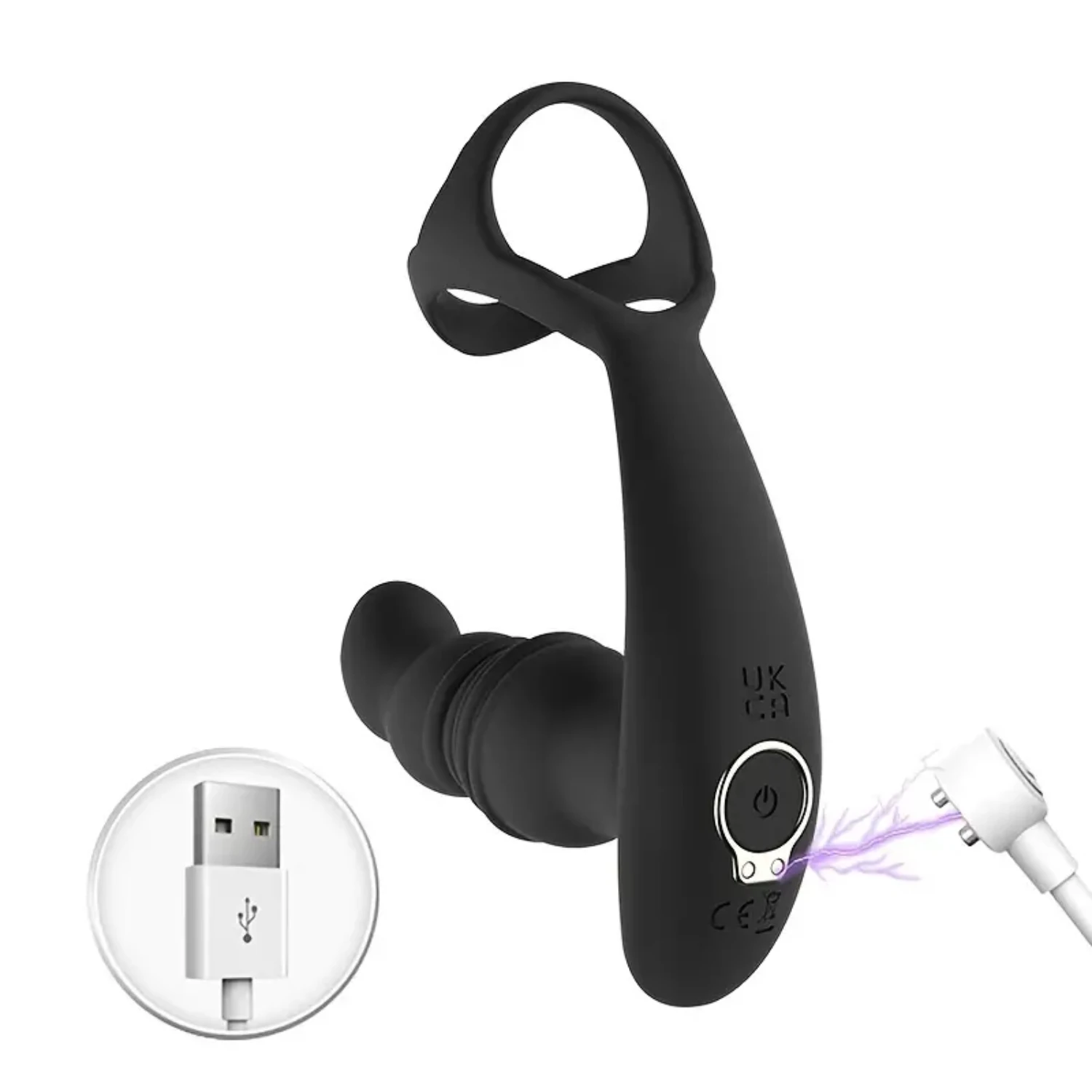7 Vibrating 3 Thrusting Anal Massager with Cock Ring - Image 7