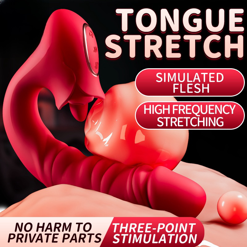 Rose Head10 Vibrating & Licking Sucking Telescoping vibrator - Image 6