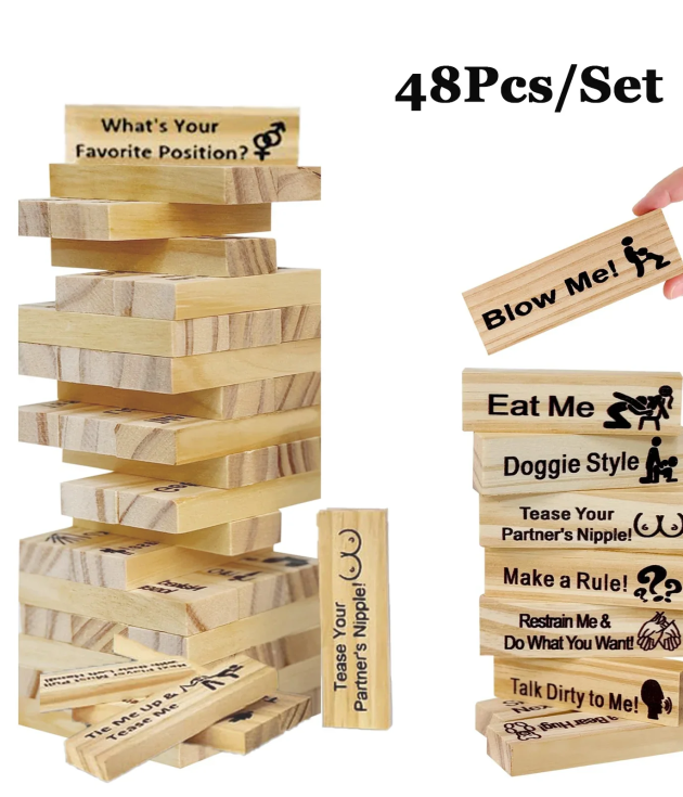 48Pcs Sex Block Tumbling Tower Stacking GamesGame For Adults