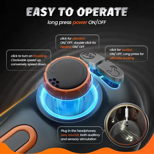 10 Thrusting 10 Vibrating 3 Sucking Heating Male Masturbator Cup - Image 5