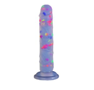 6-9inch Jelly Sequins with Suction Cup Silicone Dildo Plug