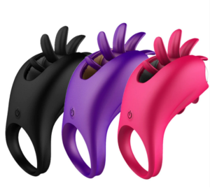 10 Vibration Rotation Licking Head With Dual Penis Ring