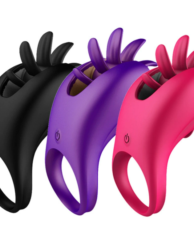 10 Vibration Rotation Licking Head With Dual Penis Ring