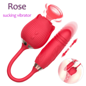 2in1 Double Head Sucking Licking Rose Vibrator