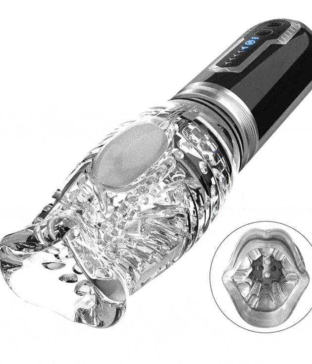 5 Thrusting Rotating 7 Vibrating Oral Sex Handheld Masturbator
