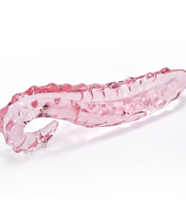 Pink Octopus-Arm Glass Anal Plug
