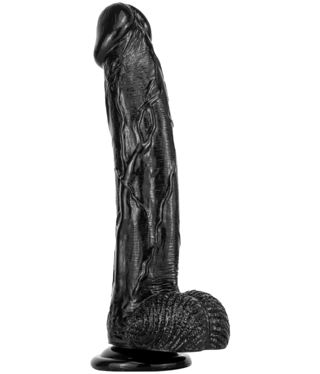 13 Inch Long Black Sucktion Cup Realistic Dildo
