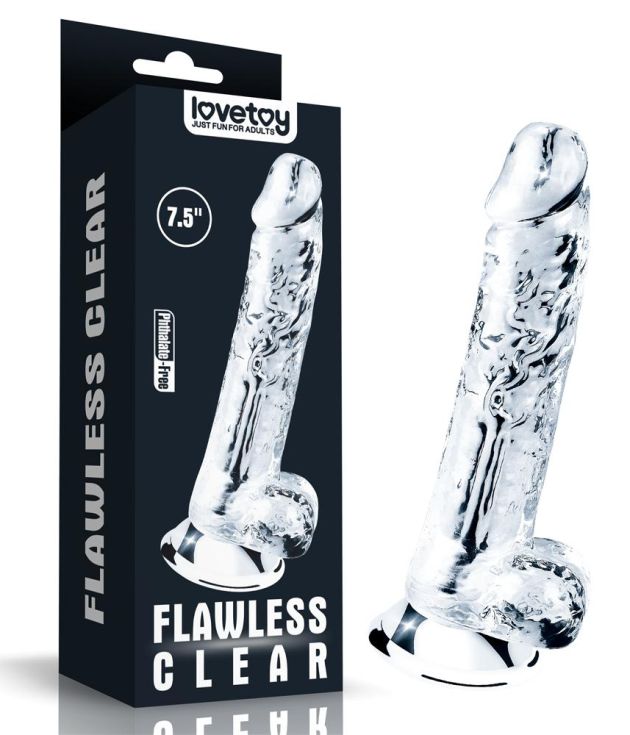 7 inch Transparent Jelly Color Strong with Suction Cup Silicone Dildo Plug