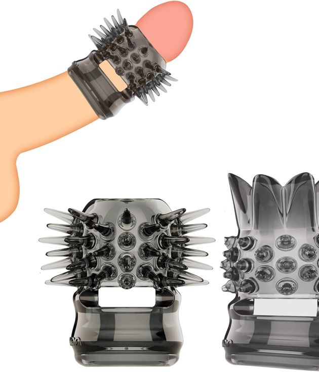 2 TYPE Lotus Particles Ribbed and Tiny Spikes Delay Ejaculation Penis Sleeves