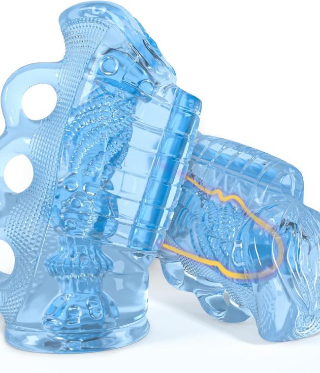 Three Finger Holes, Spiral Textured Vaginal Masturbator