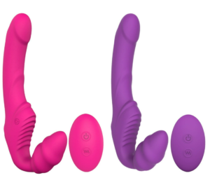 Dual Motor 9 Vibration Clitoris Stimulate Strapon G-Spot Vibrator