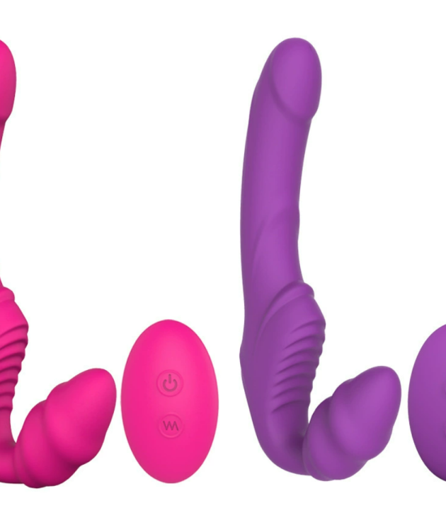 Dual Motor 9 Vibration Clitoris Stimulate Strapon G-Spot Vibrator