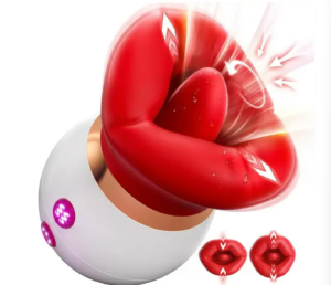 3 in1 Rose Tongue Licking Sucking Big Mouth Vibrator
