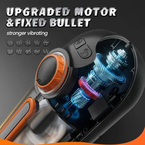 10 Thrusting 10 Vibrating 3 Sucking Heating Male Masturbator Cup - Image 2