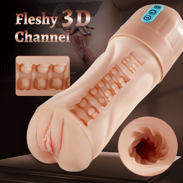 5 Sucking 10 Vibrating Simulated Pussy Pocket Vagina Masturbator Cup - Image 4